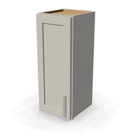 W1230 cabinet in Shaker Light Gray, angle view