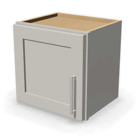 W1515 cabinet in Shaker Light Gray, angle view