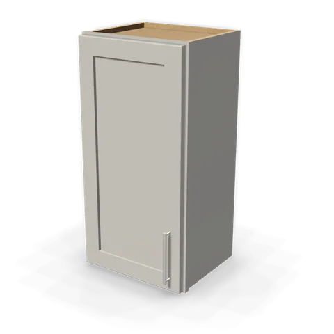 W1530 cabinet in Shaker Light Gray, angle view