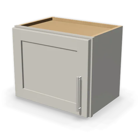 W1815 cabinet in Shaker Light Gray, angle view