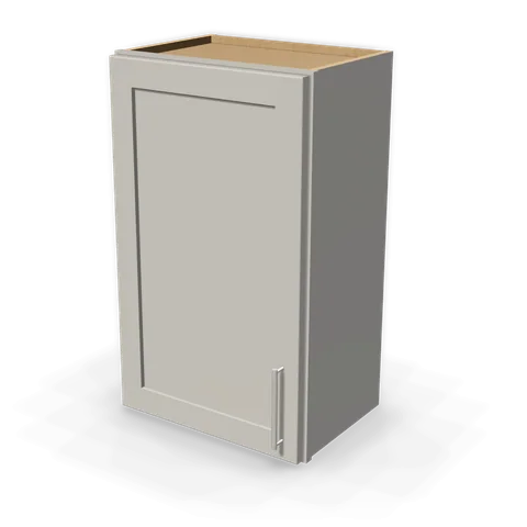 W1830 cabinet in Shaker Light Gray, angle view