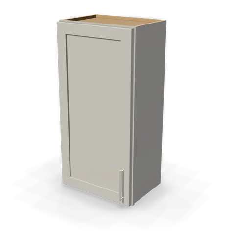 W1836 cabinet in Shaker Light Gray, angle view