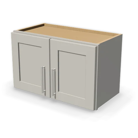 W2415 cabinet in Shaker Light Gray, angle view