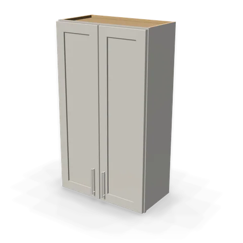W2442 cabinet in Shaker Light Gray, angle view