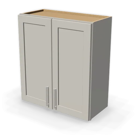 W2730 cabinet in Shaker Light Gray, angle view