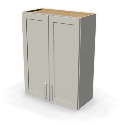 W2736 cabinet in Shaker Light Gray, angle view