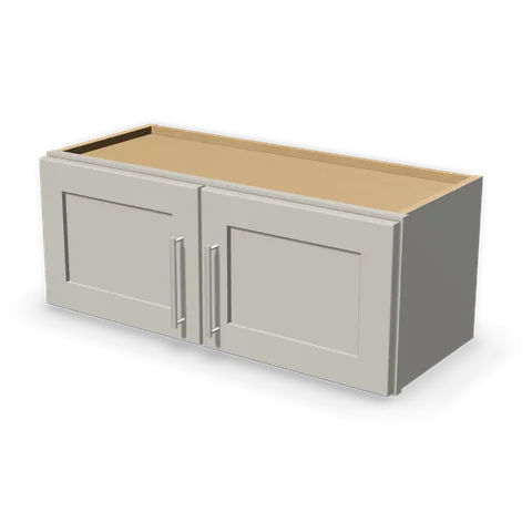 W3012 cabinet in Shaker Light Gray, angle view