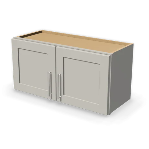 W3015 cabinet in Shaker Light Gray, angle view