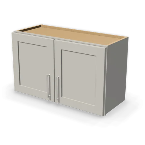 W3018 cabinet in Shaker Light Gray, angle view