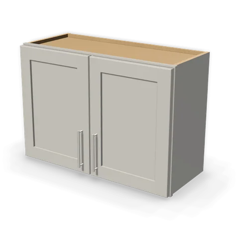 W3021 cabinet in Shaker Light Gray, angle view