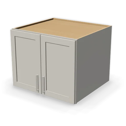 W302427 cabinet in Shaker Light Gray, angle view