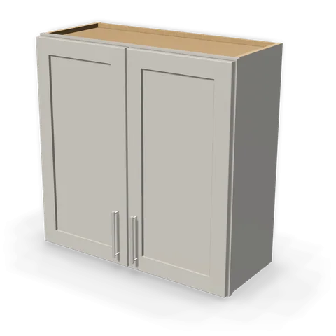 W3030 cabinet in Shaker Light Gray, angle view