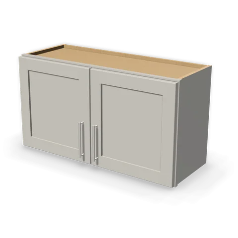 W3318 cabinet in Shaker Light Gray, angle view
