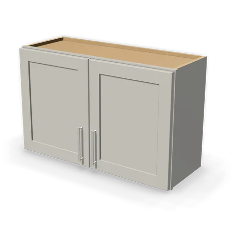 W3321 cabinet in Shaker Light Gray, angle view