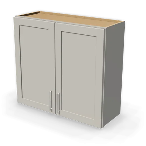 W3330 cabinet in Shaker Light Gray, angle view