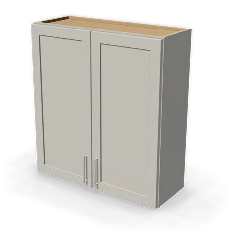 W3336 cabinet in Shaker Light Gray, angle view