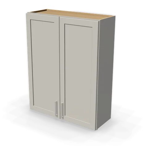 W3342 cabinet in Shaker Light Gray, angle view