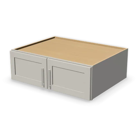 W361227 cabinet in Shaker Light Gray, angle view