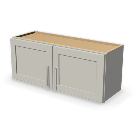 W3615 cabinet in Shaker Light Gray, angle view