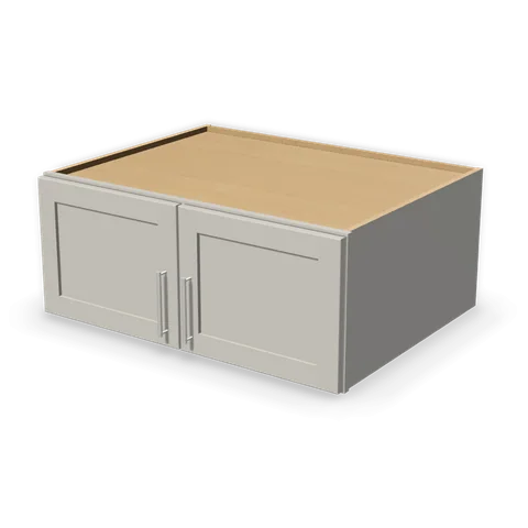 W361527 cabinet in Shaker Light Gray, angle view