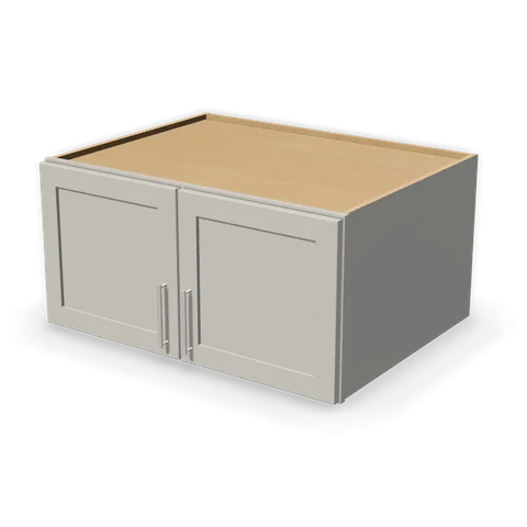 W361827 cabinet in Shaker Light Gray, angle view
