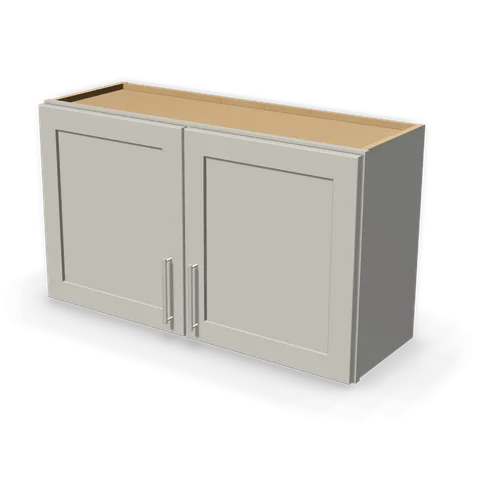 W3621 cabinet in Shaker Light Gray, angle view