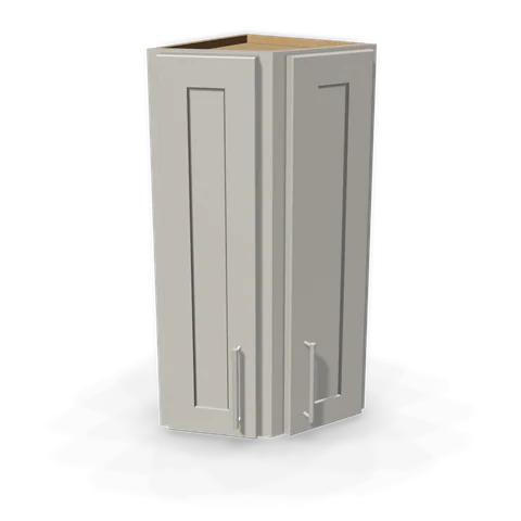 WAE1230 cabinet in Shaker Light Gray, angle view