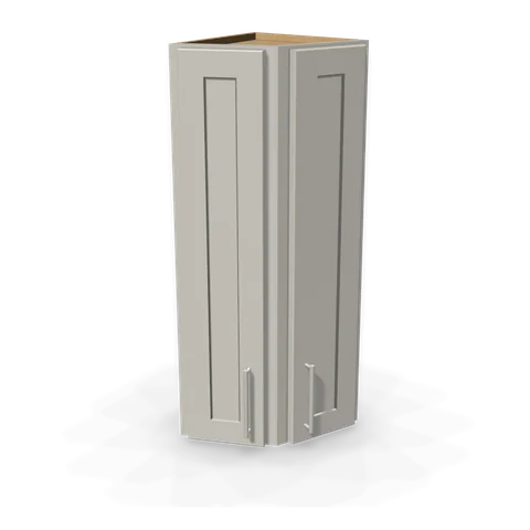 WAE1236 cabinet in Shaker Light Gray, angle view