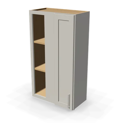 WBC2442 cabinet in Shaker Light Gray, angle view
