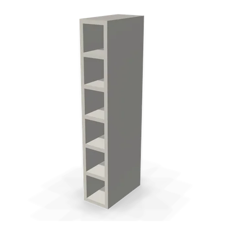 WC0636 cabinet in Shaker Light Gray, angle view