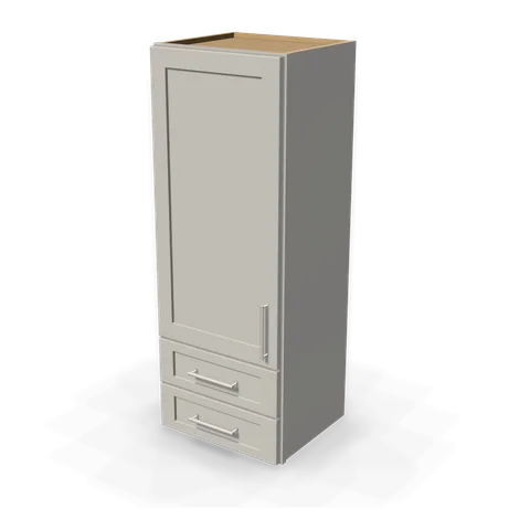 WD1848 cabinet in Shaker Light Gray, angle view