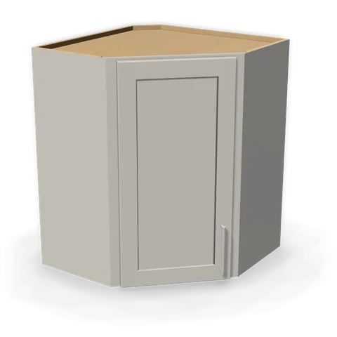 WDC2430 cabinet in Shaker Light Gray, angle view