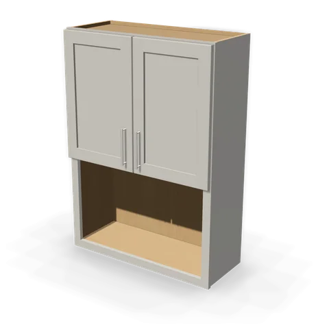 WM3042 cabinet in Shaker Light Gray, angle view