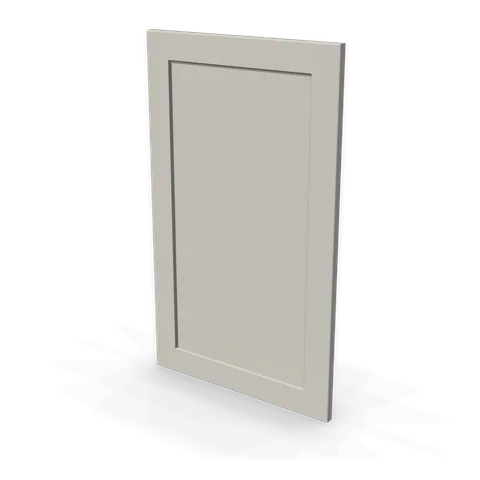 WP-BASE18 cabinet in Shaker Light Gray, angle view