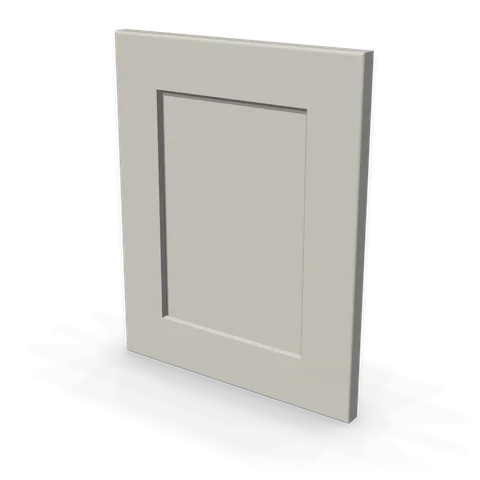 WP-W15 cabinet in Shaker Light Gray, angle view