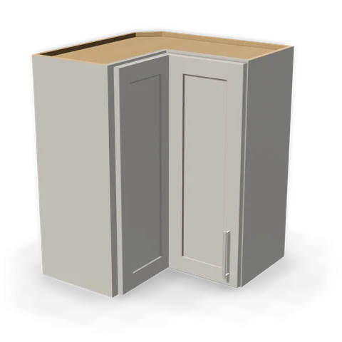 WPC2430 cabinet in Shaker Light Gray, angle view