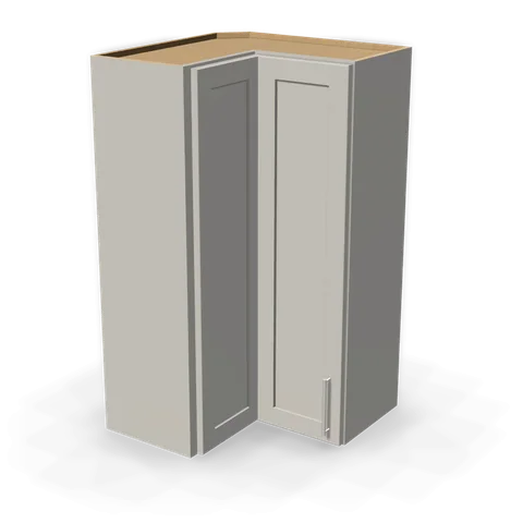 WPC2442 cabinet in Shaker Light Gray, angle view