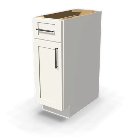 B12 cabinet in Shaker White, angle view