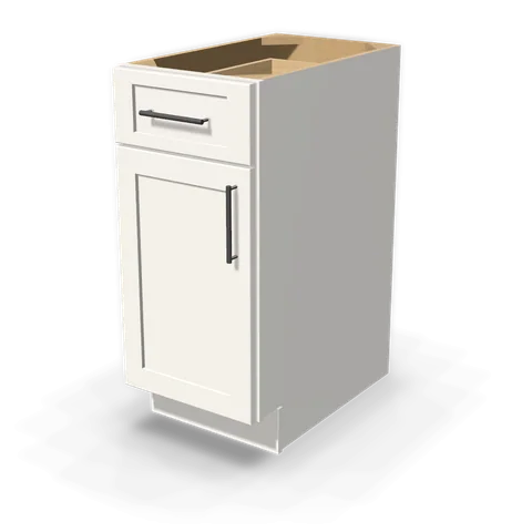 B15 cabinet in Shaker White, angle view