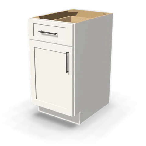 B18 cabinet in Shaker White, angle view
