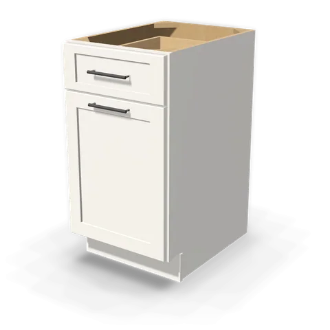 B18TR cabinet in Shaker White, angle view
