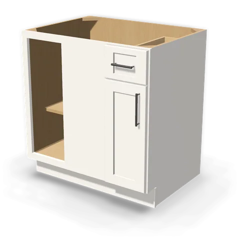 BBC39/42 cabinet in Shaker White, angle view