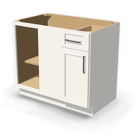 BBC42/45 cabinet in Shaker White, angle view