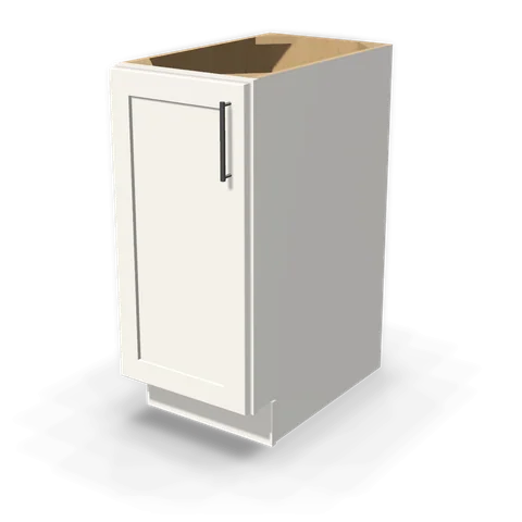 BF1524 cabinet in Shaker White, angle view