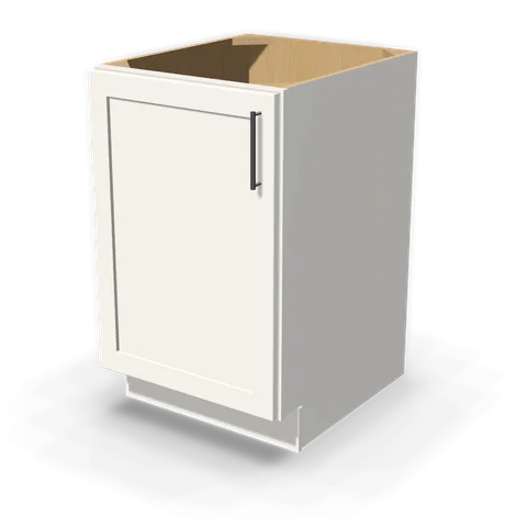 BF2124 cabinet in Shaker White, angle view