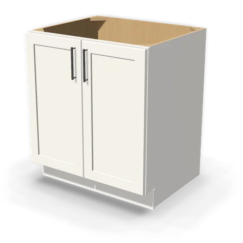 BF3024 cabinet in Shaker White, angle view