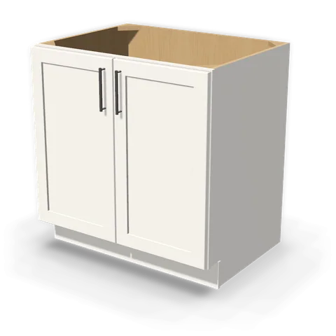 BF3324 cabinet in Shaker White, angle view