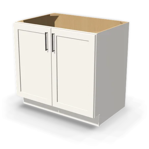 BF3624 cabinet in Shaker White, angle view