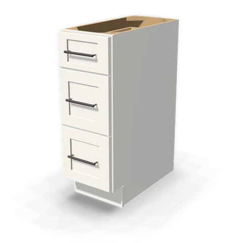 DB12 cabinet in Shaker White, angle view