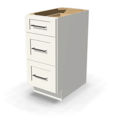 DB15 cabinet in Shaker White, angle view